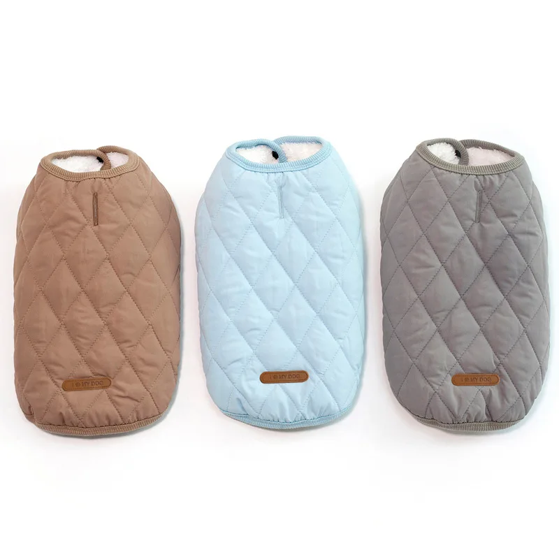 

2019 Autumn And Winter New Pet Clothes Rhombic Vest Plus Velvet Cotton Thickening Jackets Two-legged Roupa Para Cachorro