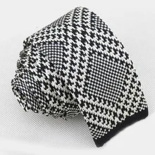 Вязаный Галстук/черно-белый узор с бриллиантами дизайн/серия Han модные мужские аксессуары для отдыха галстук для мальчиков