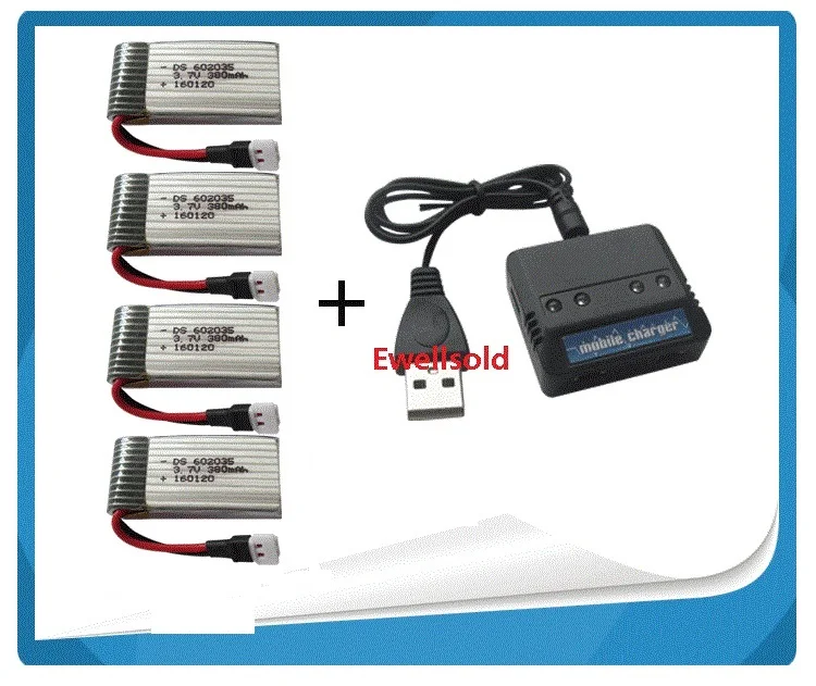 Ewellsold X4 F180 JXD385 RC Quadcopter Запчасти 3 7 V 380mah литий полимерный аккумулятор * 4 шт +