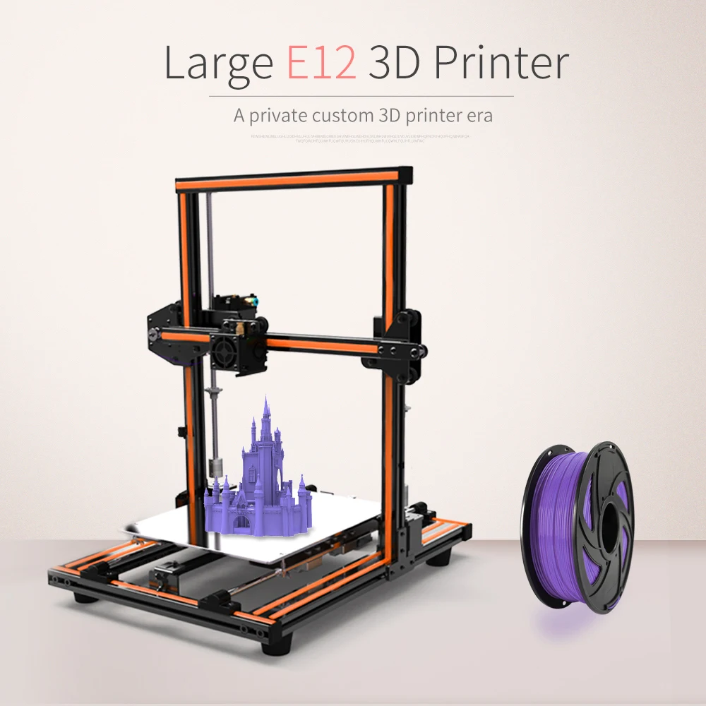 

Anet E12 3D Printer Kit DIY High precision Steel Rod Plus Size 300*300*400mm Reprap PrusaI3 FDM 3D Printer Drucker with Filament