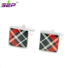 New 2015 Fashion Men s Gift Present Wedding Party Square Enamel Kilt Style Cuff Links Cufflinks