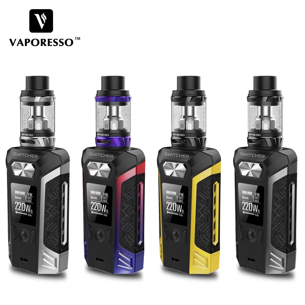 E-cigarette Kit Original Vaporesso Switcher Kit Electronic Cigarette Switcher Vape 220W Box Mod and 2ml/5ml NRG Tank Atomizer E-cigarette Kit Original Vaporesso Switcher Kit Electronic Cigarette Switcher Vape 220W Box Mod and 2ml/5ml NRG Tank Atomizer