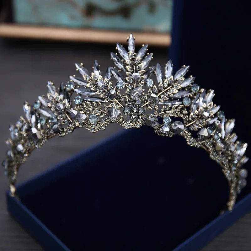 

Luxury Rhinestone Bridal Tiaras Crown Baroque Silver Crystal Diadem for Bride Headbands Wedding Hair Jewelry Dress Accessories