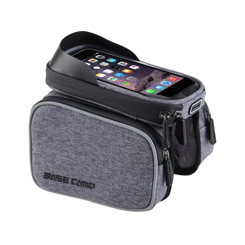 

Basecamp Waterproof Bicycle Front Bag Top Tube Frame Bag Pannier Cycling Double Pouch for 6 Inch Cellphone Phone Bike Part