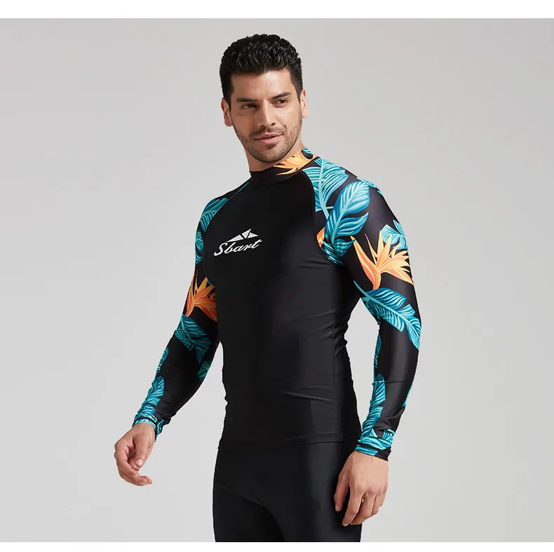 Купальник с длинным рукавом Rashguard для мужчин Rashguard лайкра УФ костюм для серфинга воды Тренажерный зал Спорт парусный плавание футболка гидрокостюм для дайвинга