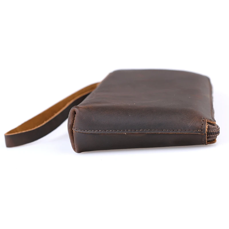 

Leather Zipper Purse Wallets Male Organizer Wallet With Handwrist
