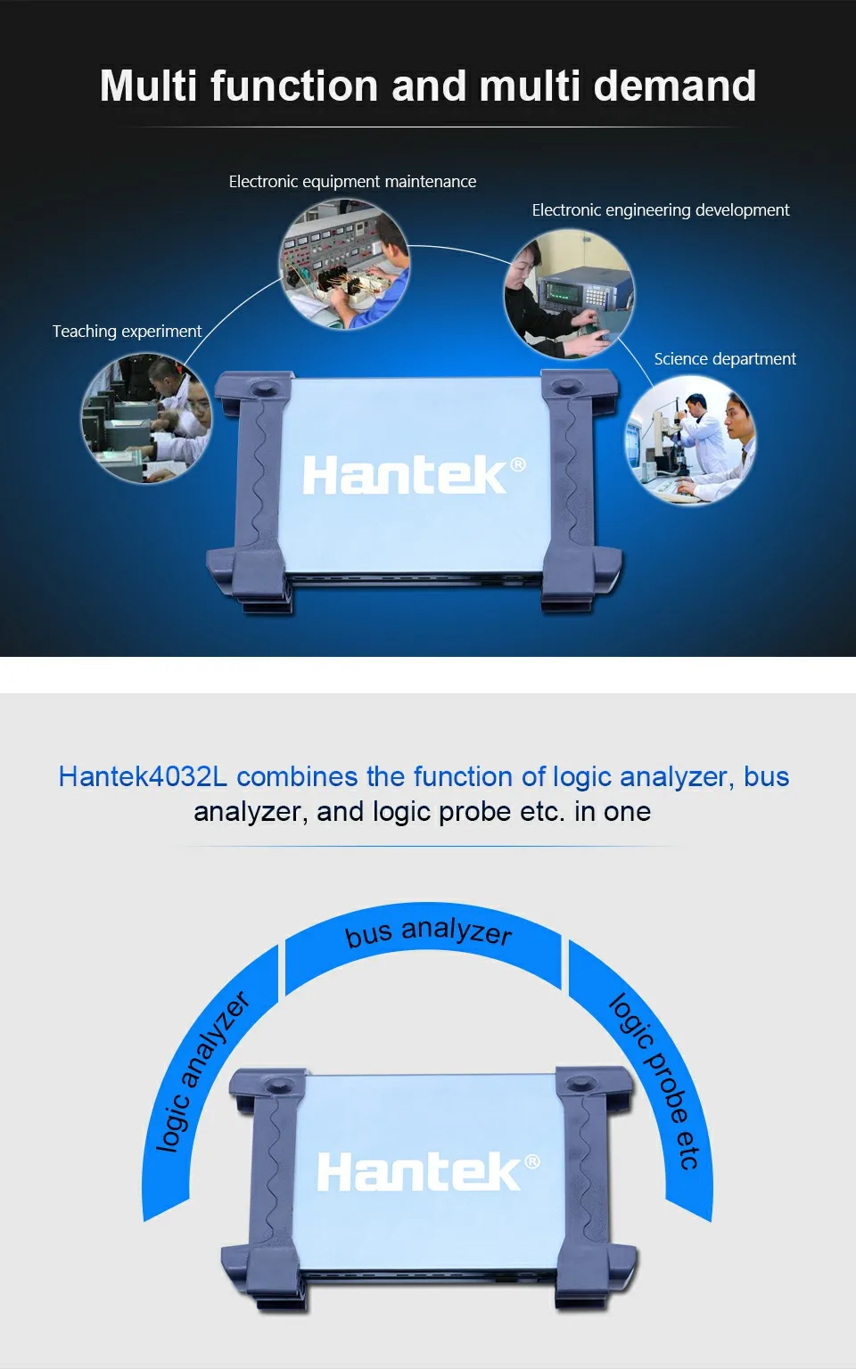 Hantek 4032L логический анализатор 32 канала USB Портативный Осциллограф 2 г Глубина памяти Osciloscopio Portatil автомобильные осциллографы