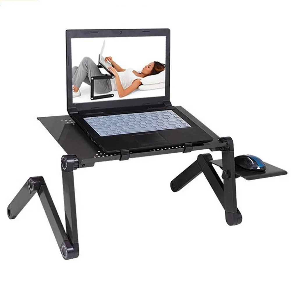 

Portable Foldable Adjustable Laptop Desk Computer Table Stand Tray Notebook Lap PC Folding Desk Table with Mouse with fan