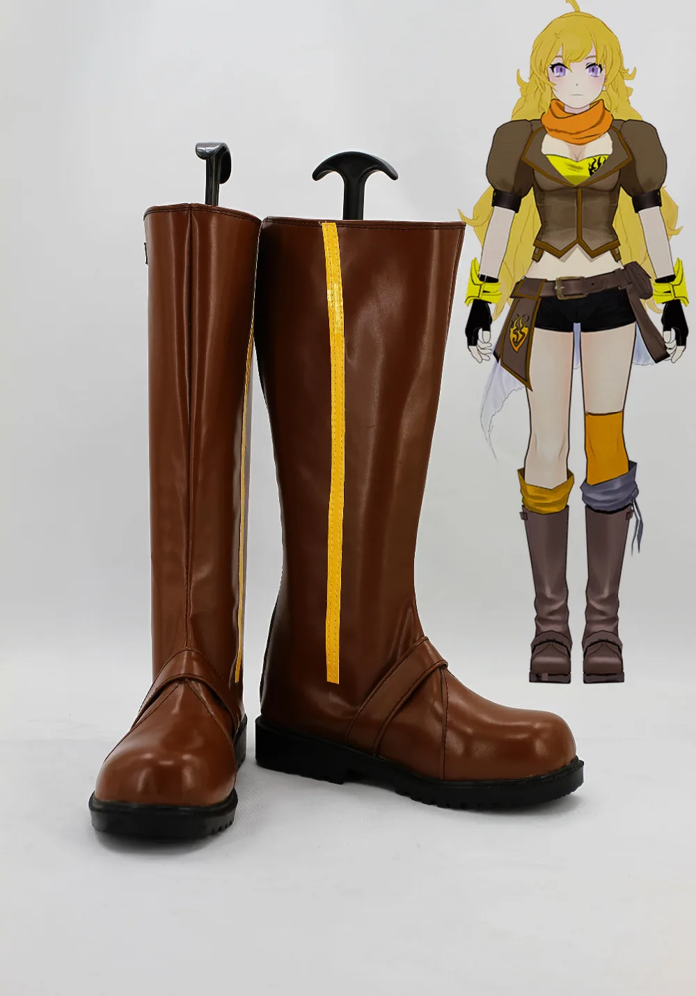 Обувь в Стиле персонажа желтым бантом, высокая обувь для маскарада модные ботинки W01