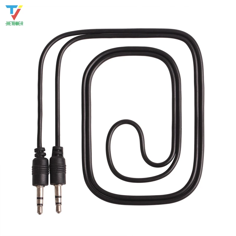 1000pcs lot Wholesale 3 5 Mm Pin To 3 5 Mm Pin Male To Male Stero Audio Cable Headphone Jack Black Color wholesale cheap