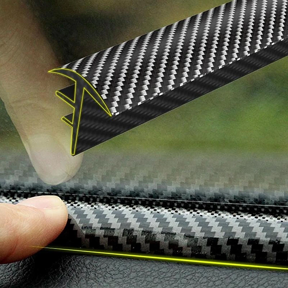 

Carbon Fiber Car Dashboard Gap Filling Sealing Strip Rubber Dustproof Strip For Auto Car Decoration
