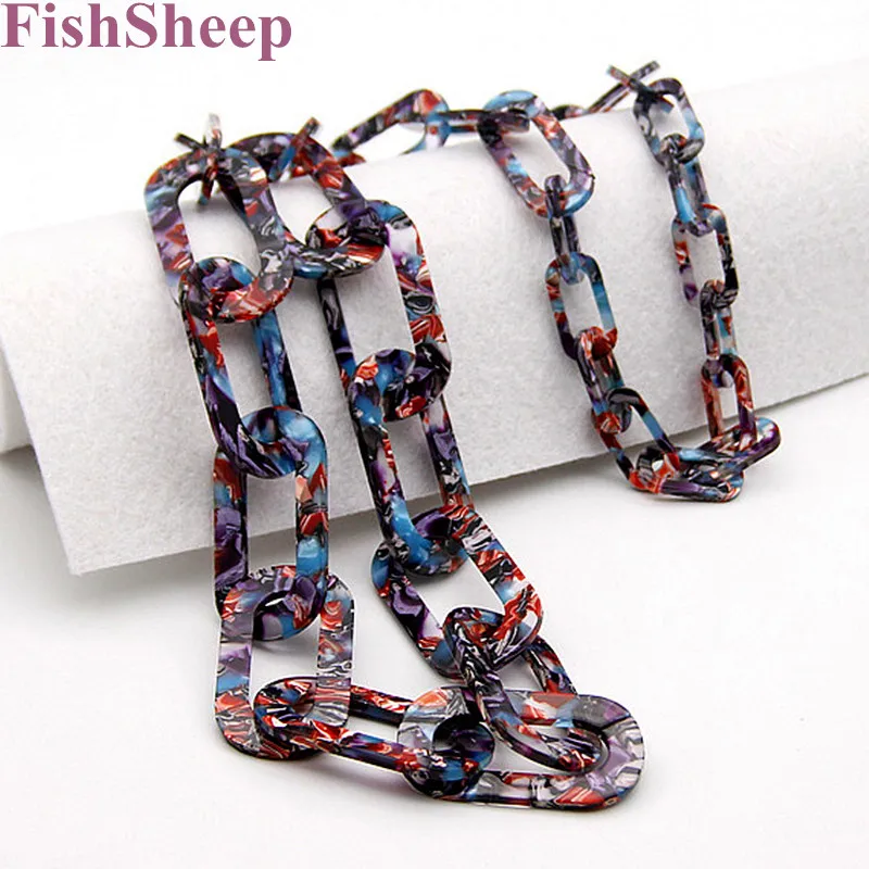 Женская Длинная цепочка FishSheep акриловое ожерелье с кислотой в богемном стиле