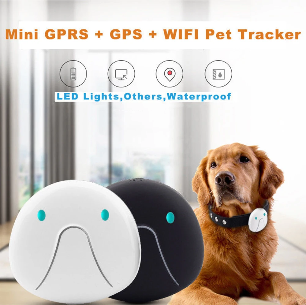 

Mini Pet Dog Tracker GPRS GPS WIFI Triple Locator Positioning LED Pet Dog Cat Kids Trackers Collar Finder Equipment Latest Model