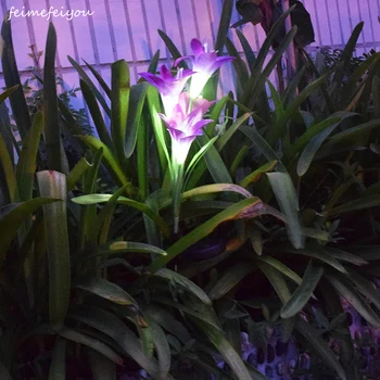 

Solar Lights Outdoor Upgraded Solar Garden Lights LED Multi-Color Changing Lily Solar Flower Lights for Patio,Yard Decoration