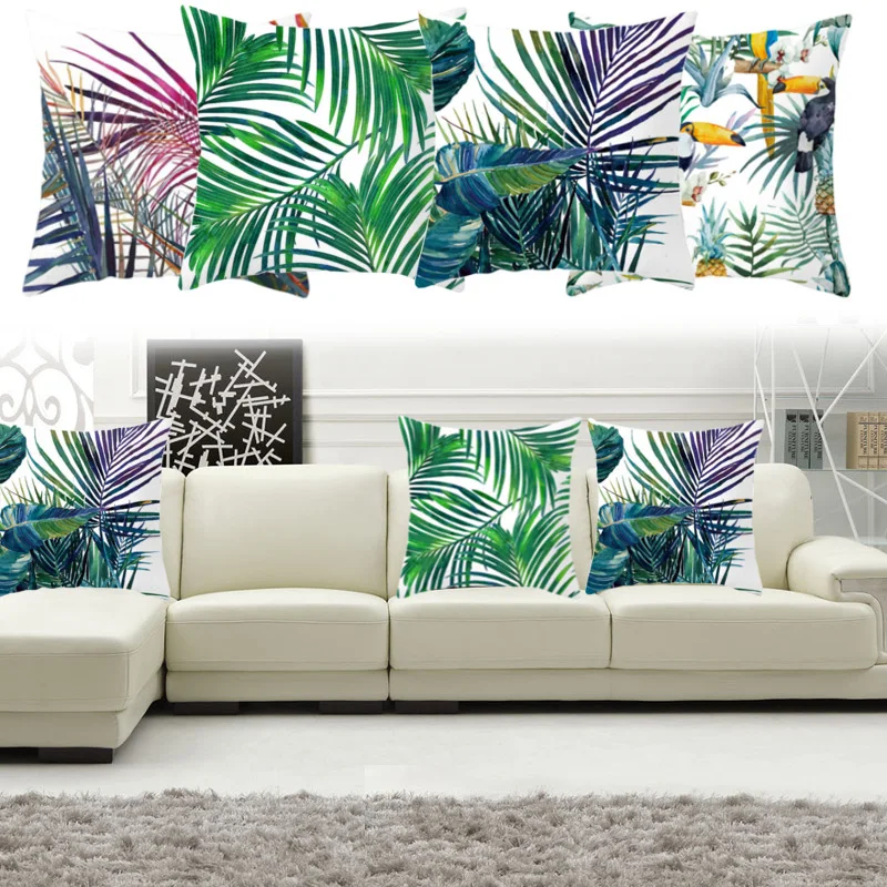 

Nordic Tropical plants Leaves Pillowcase Large Pillowcases Linen Decorative Cushion Cover for Sofa Home decor Throw Pillow