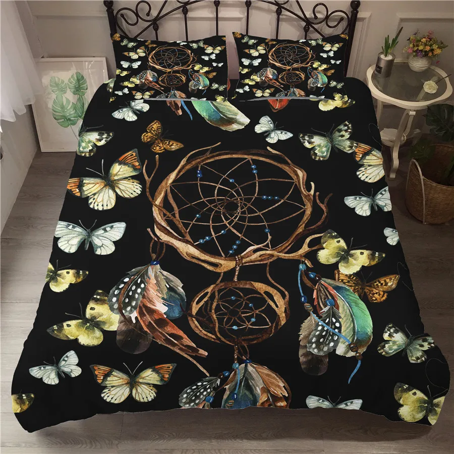 

Bedding Set 3D Printed Duvet Cover Bed Set Dreamcatcher Bohemia Home Textiles for Adults Bedclothes with Pillowcase #BMW26