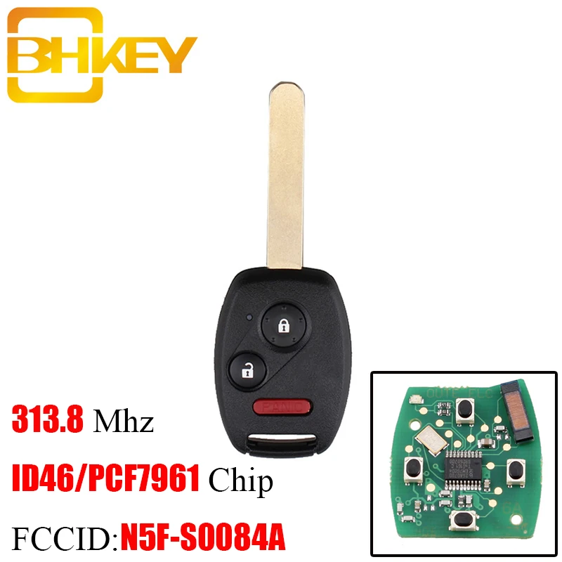 Сменный ключ BHKEY PCF7961 с 3 кнопками и чипом для Honda CRV подходит Accord Civic odysley 313 8 МГц