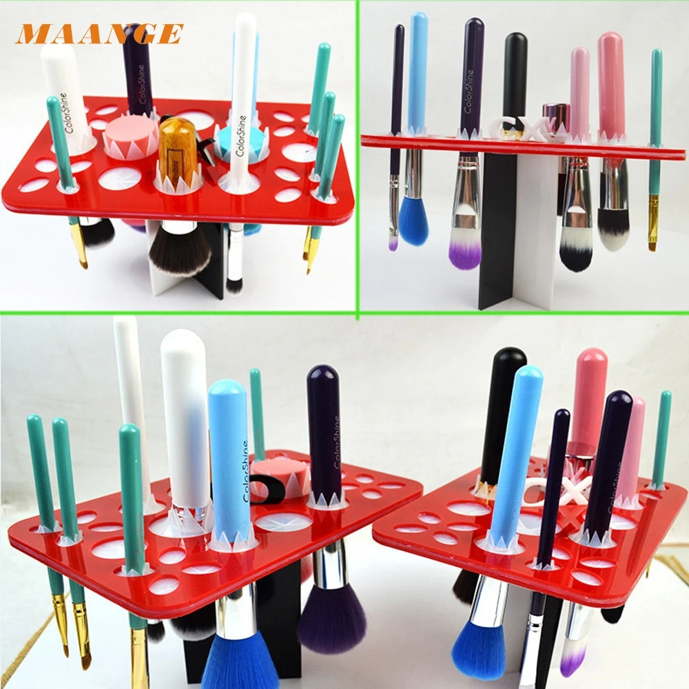 2017 Hot Acrylic Makeup brush drying rack dry brush holder brush shelf tool Mar26