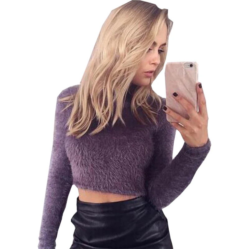 

New cashmere sweater women 2019 autumn and winter long-sleeve casual high collar shortcasual women's sweater vestidos SJVD3005