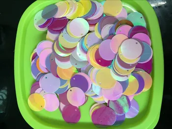 

8mm 10mm 12mm 15mm 50g Flat Round Sequins PVC Paillette For Crafts Garments Accessories With 1 Side Hole Mix AB Colors