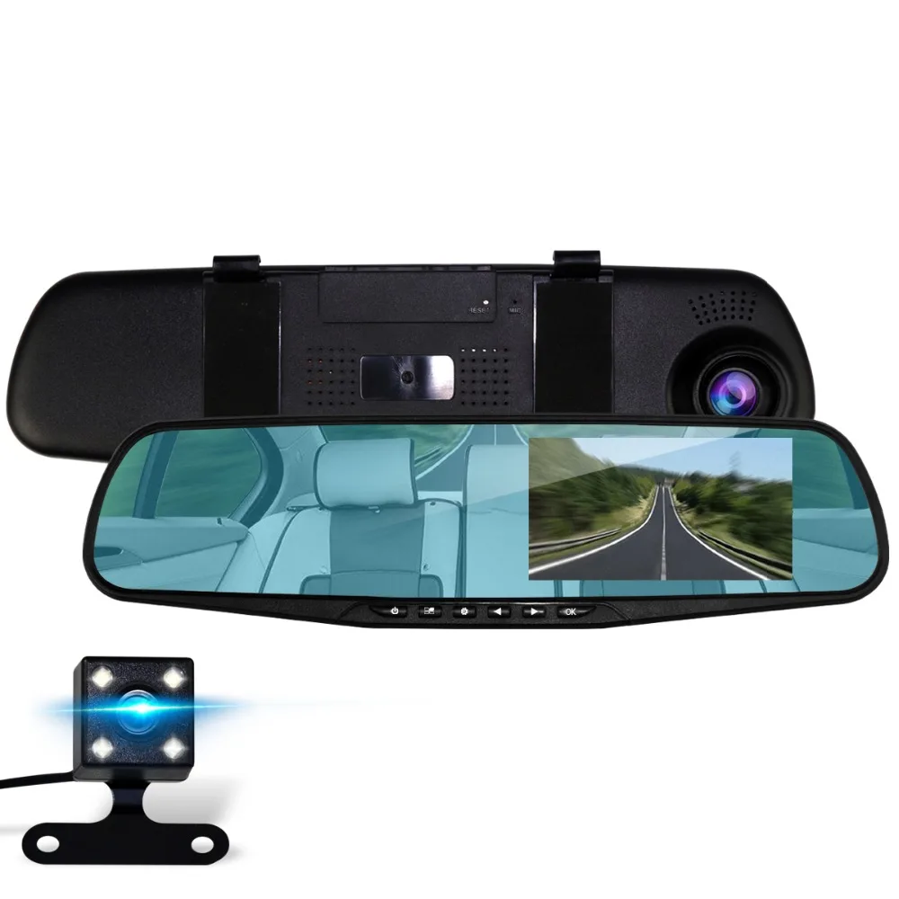 

Dual Lens Car Detector Camera Blue Review Mirror DVR Digital Video Recorder Auto Camcorder Dash Cam Support FHD 1080P 3.2 inch