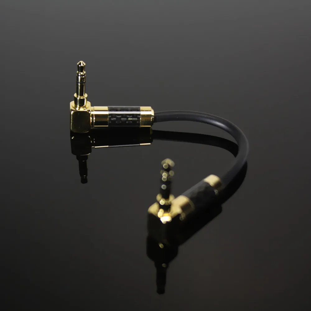 Newest Brand FENGRU 15CM 3 5mm Male to 3 5mm Male Gold plated braided Stereo Audio Cable For Headphone Amplifier MP3