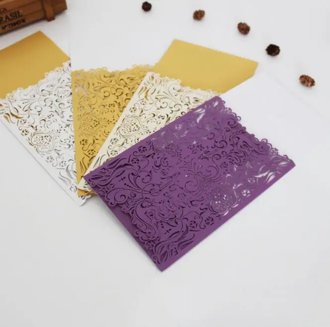 

Laser Cut blank Wedding Invitation Card blank interior pages wedding card