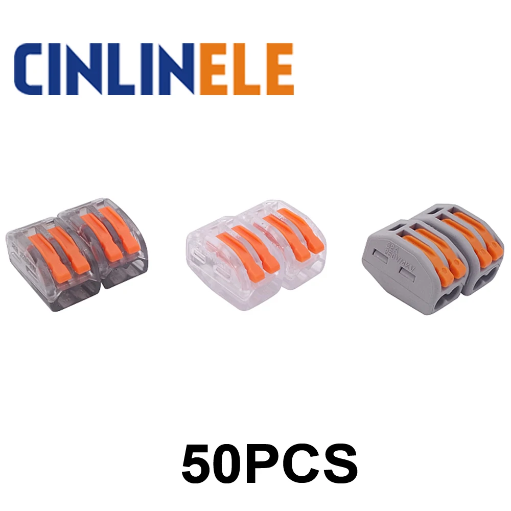 

50pcs mini fast WAGO Connector 222-412(PCT212) Universal Compact Wire Wiring Connector 2 pin Conductor Terminal Block