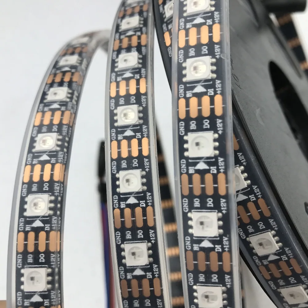 

WS2815 DC12V addressable full color RGB 5050 LED strip;60leds/m;5m/roll;epoxy resin filled in the tube;IP68;BLACK PCB