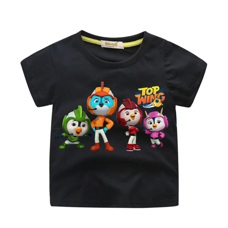 Boys Girls Cartoon Top Wing Tshirts Children Summer Short Sleeve Tees Top Kids Cotton T-shirts Baby Casual T Shirt Clothes WJ185 (5)