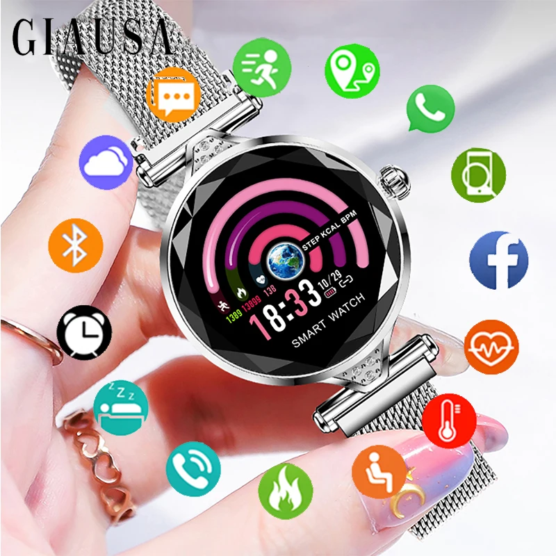 

New Luxury Smart Watch Women 2019 Sport IP67 Waterproof Bluetooth For Android IOS Iphone Smartwatch Gift For Girlfriend/Lady
