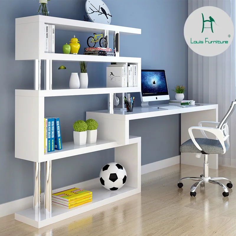 Louis Fashion Computer Desks Rotating Table Simple Corner Desk Bookcase