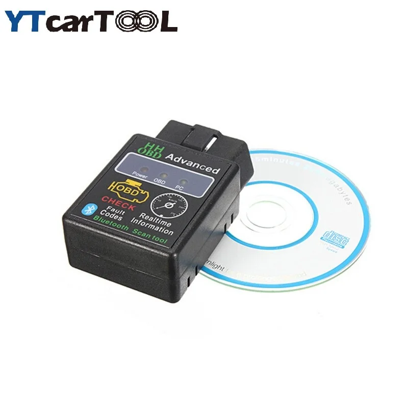 HH OBD Advanced MINI ELM327 v2.1 черный Bluetooth OBD2 автомобильный беспроводной адаптер сканер