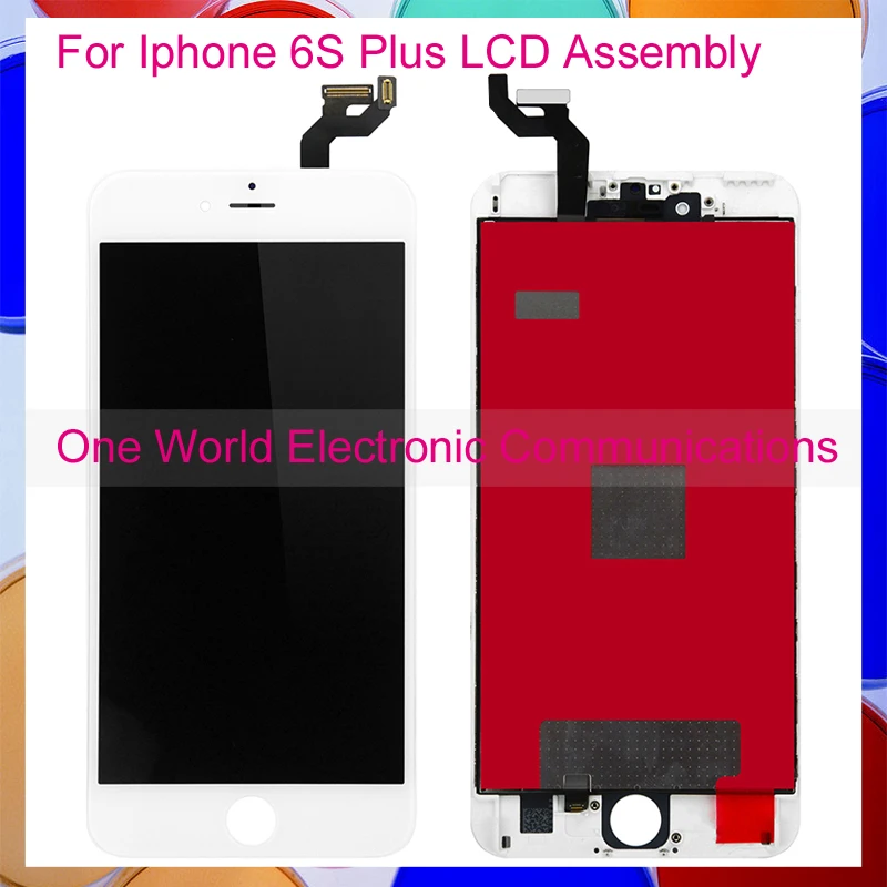

10pcs/lot DHL Black White For Iphone 6S Plus Phone Full LCD Screen Display Digitizer With Touch Screen Complete Assembly + Frame