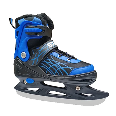 1 пара для взрослых женщин и детей, зимние коньки со льдом, обувь с регулируемым лезвием для льда, теплые, термальные, хоккейные, коньки для начинающих - Цвет: blue 1 L EU38-43