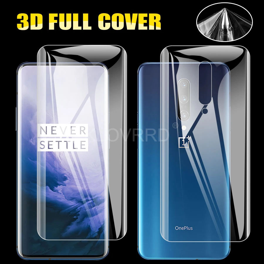 

Front + Back For OnePlus 7 Pro 3D Full Cover TPU Film Screen Protector Soft Clear Hydrogel Film Sticker For OnePlus 7 6 6T 5T