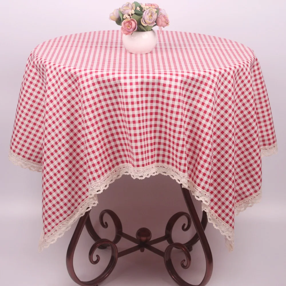 

CURCYA Red Plaid Tablecloths Household Linen Cotton Customize Table Cover Cloth for Cafe Hotel Restaurant Tables Decoration