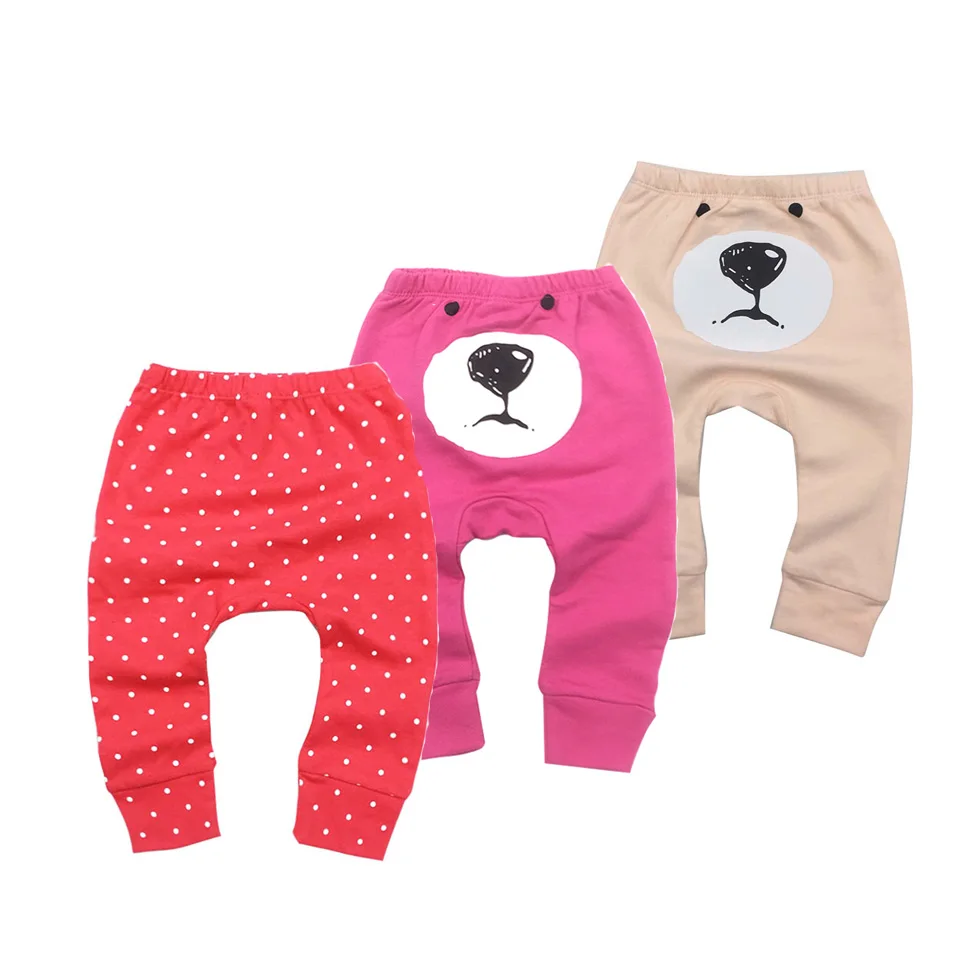 3pcs/lot Baby 100%Cotton pink Pants Girls Boys Baby Pants Heart Shape Baby Trousers Kids ...