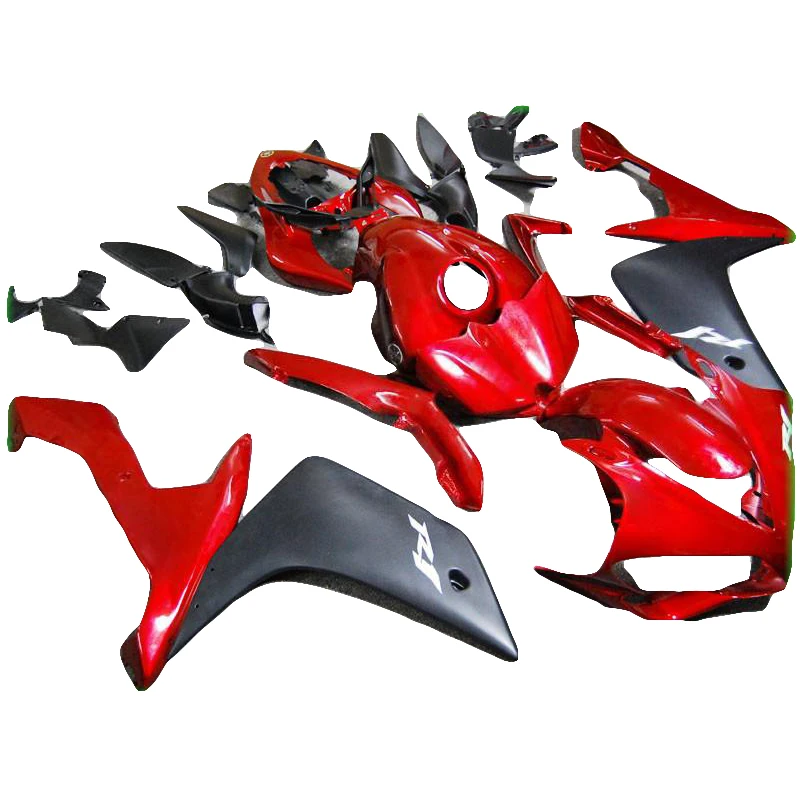 Красный матовый черный комплект обтекателей для YAMAHA YZF R1 Обтекатели 2007 2008 07 08