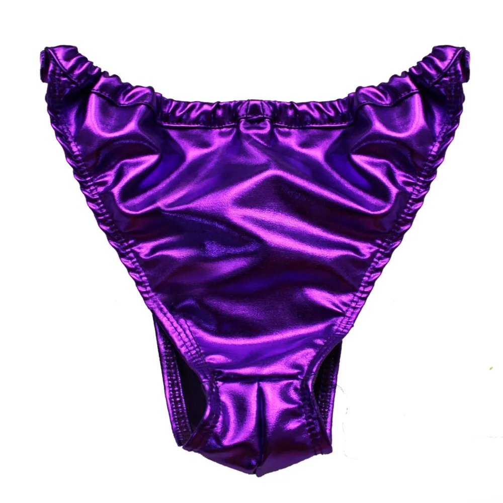 YiZYiF Sexy Gay Mens Loose Soft Shiny Spandex & Latex Rubber Briefs Underwear Sexy Mens Bull like Lingerie Briefs Underpants