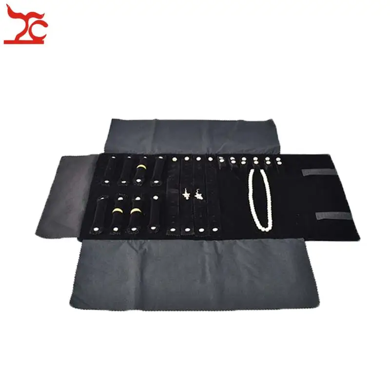 Jewelry Roll Holder Case Mass Necklace Storage Bag Ring Travel