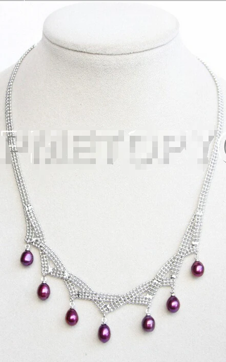 

Free shipping@@@@@ Free shipping adjustable drop gem stone wine red pearls necklace 18KGP E3834 a