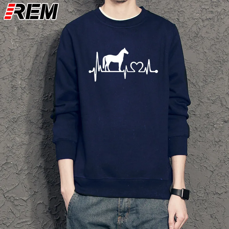 

REM Horse heartbeat line Print Hoodies, Sweatshirts Cotton Casual Funny For Lady Girl Top Hipster Tumblr Drop Ship