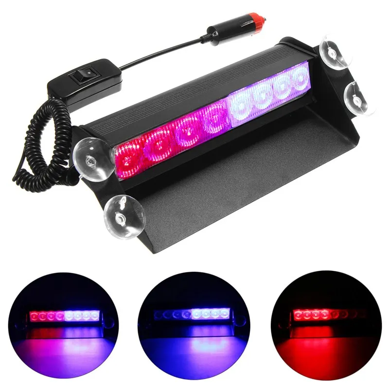 12V 8LED Brake Lights LED Car Flash Light Windshield Sucker Rear Glass