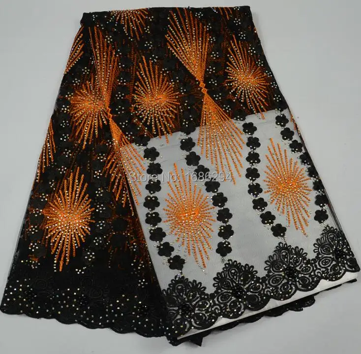

E6934 Best Selling high quality Net Lace Fabric 2018 Latest African Lace Fabric Stoned Mesh Tulle Lace Fabric For Bridal