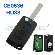 CE0536 models flip remote key 3 Button 434mhz HU83 for Citroen C3 C4 C5 key remtekey