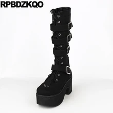 Водонепроницаемый Клин металлический высокое качество, Сапоги выше колена, черные, каблук-шпилька размер 41 Полуботинки на каблуке 12 44 Роскошная фирменная обувь Для женщин, набор из 10 китайский