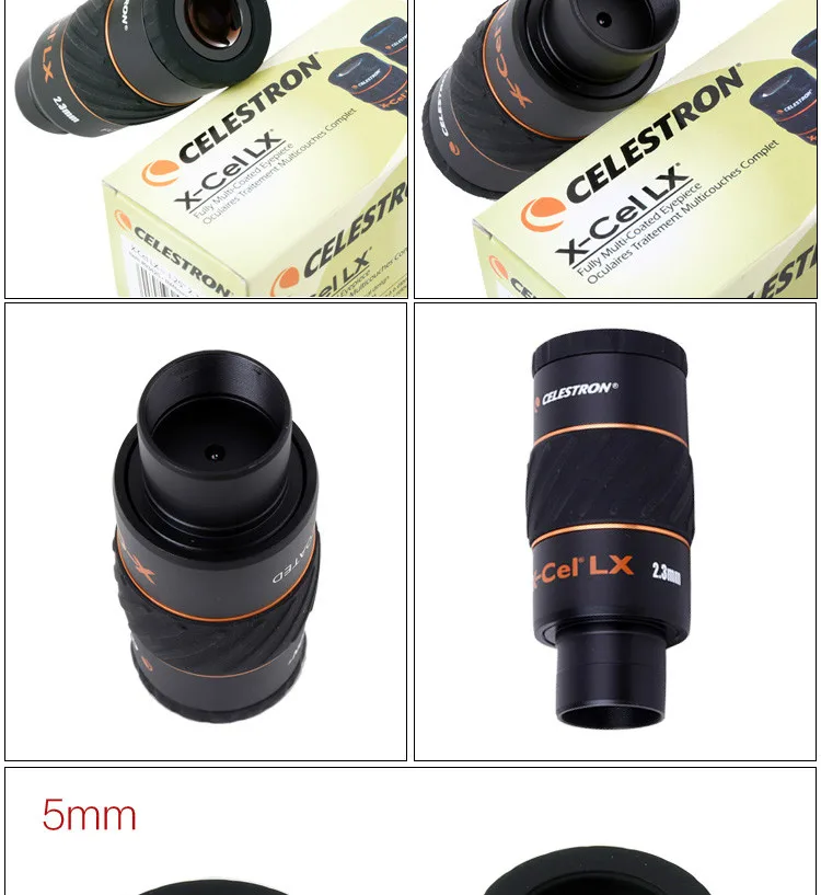 Окуляр Celestron X-CEL LX 2,3 мм 5 мм 7 мм 9 мм 12 мм 18 мм 25 мм широкоугольный телескоп 60 градусов планетарный окуляр туманности 1,25"