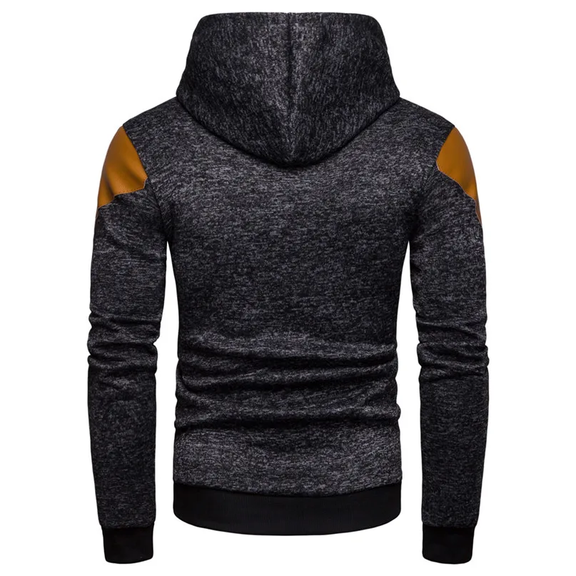 Men Running Jackets Sweater Hooded Coat Mens Fall Winter New Fashion Color Collision Zipper Sweater Hooded Coat #2n27 (12)