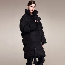 Пуховое пальто Новое модное женское роскошное 90% белое пуховое пальто женские Большие размеры Длинные пуховые парки зимняя куртка женская